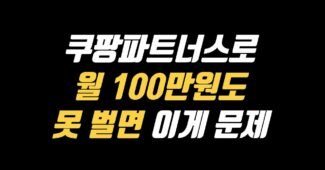 쿠팡파트너스 수익 (직장인 재택부업 돈버는법 추천)
